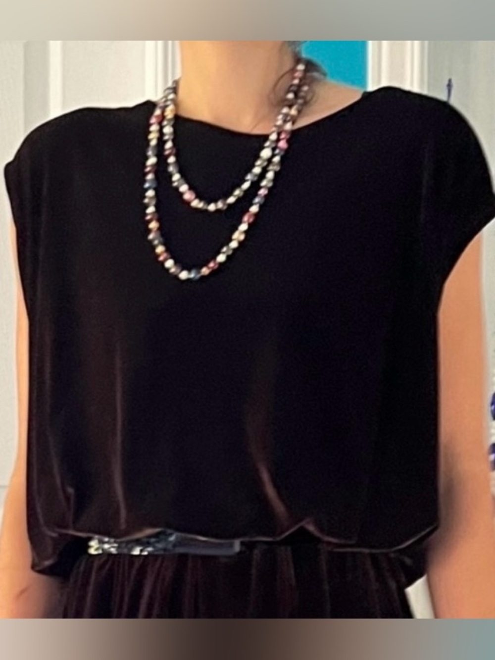 🎁🇨🇦 Hand Knotted Locally Multicolor Pearl Style Necklace Duo• Layered Statement - Picture 5 of 16
